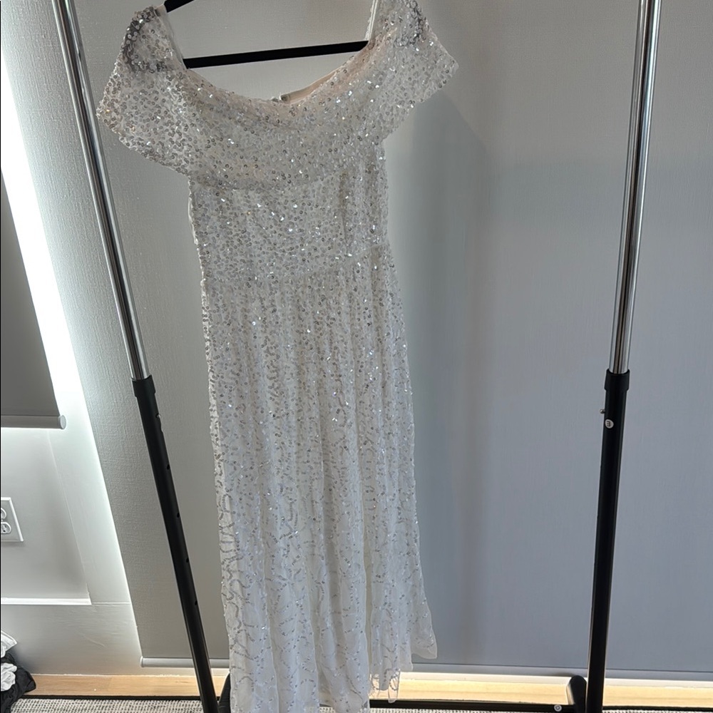 Strapless Sequin Dress - White